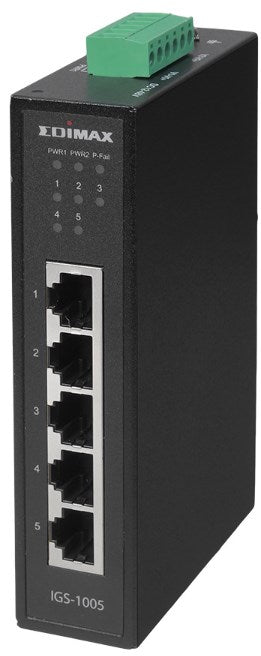 Edimax Industrieller 5-Port Gigabit DIN-Schienen-Switch Edimax Industrieller 5-Port Gigabit DIN-Schienen-Switch